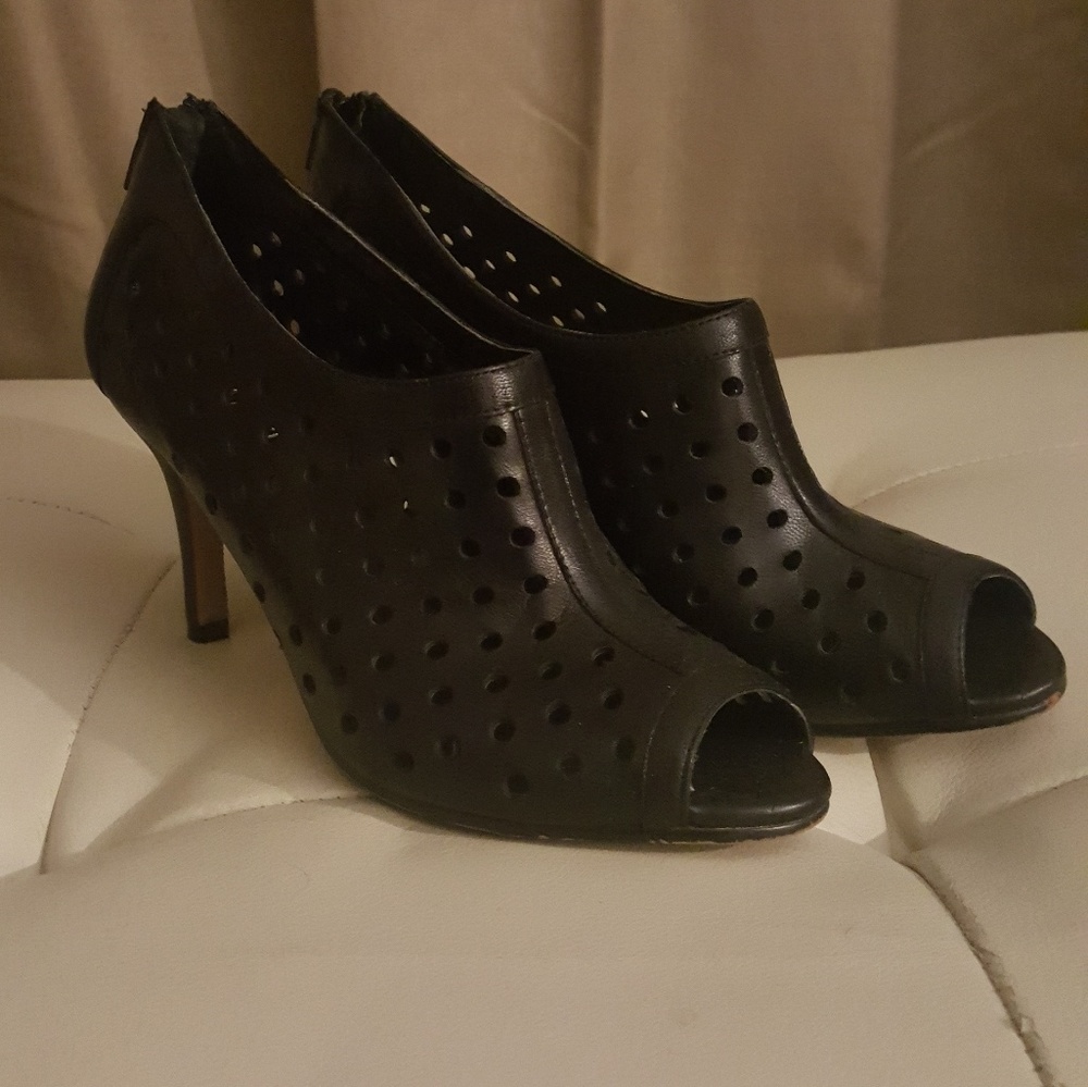 Peek-a-boo Leather Booties